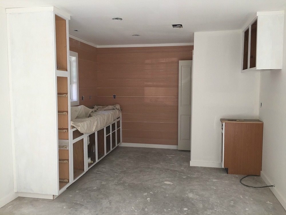 Farmhouse cottage after priming cabinets at Refresh Restyle