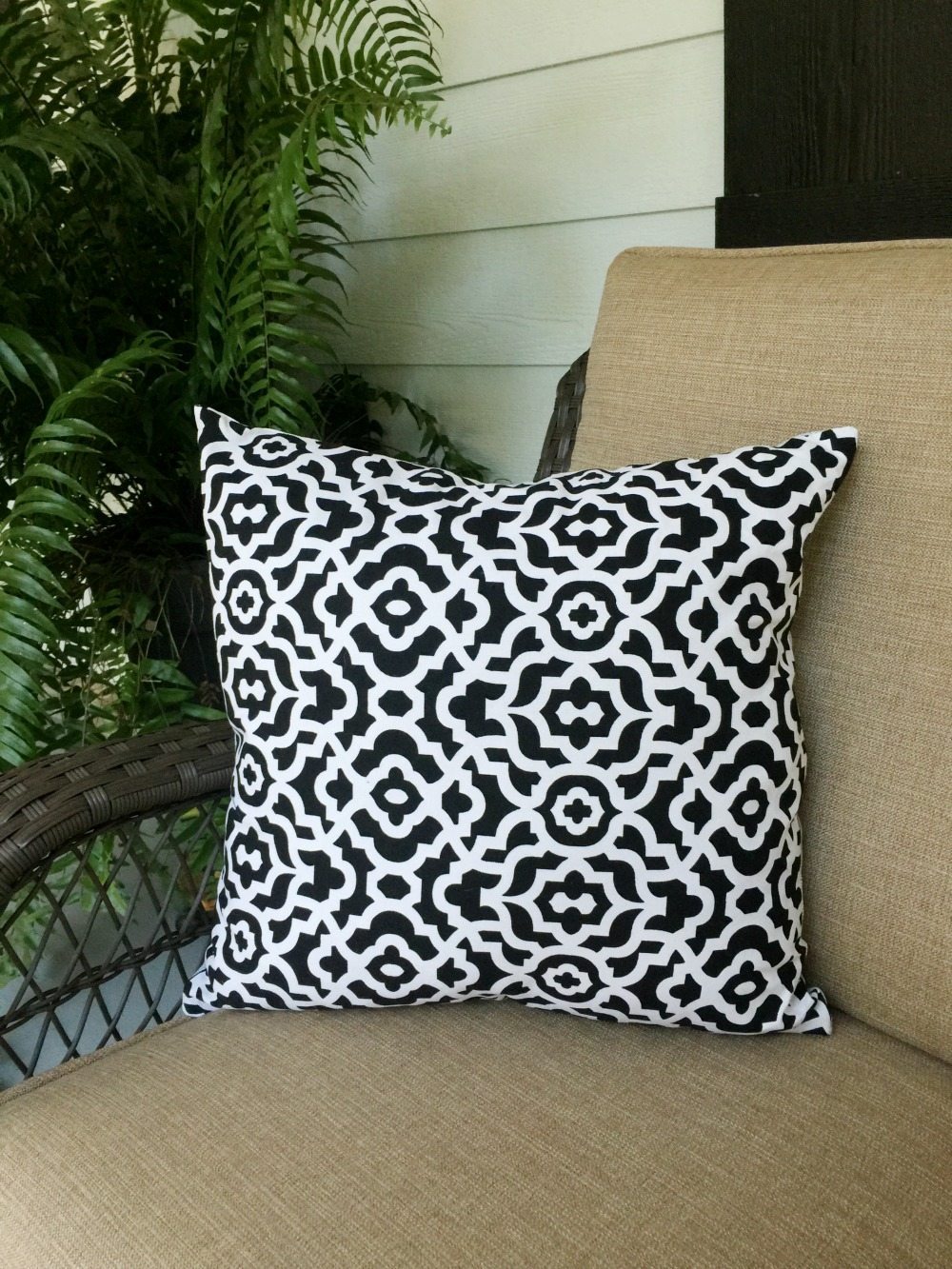 Hand Painted Pillow with reverse fabric