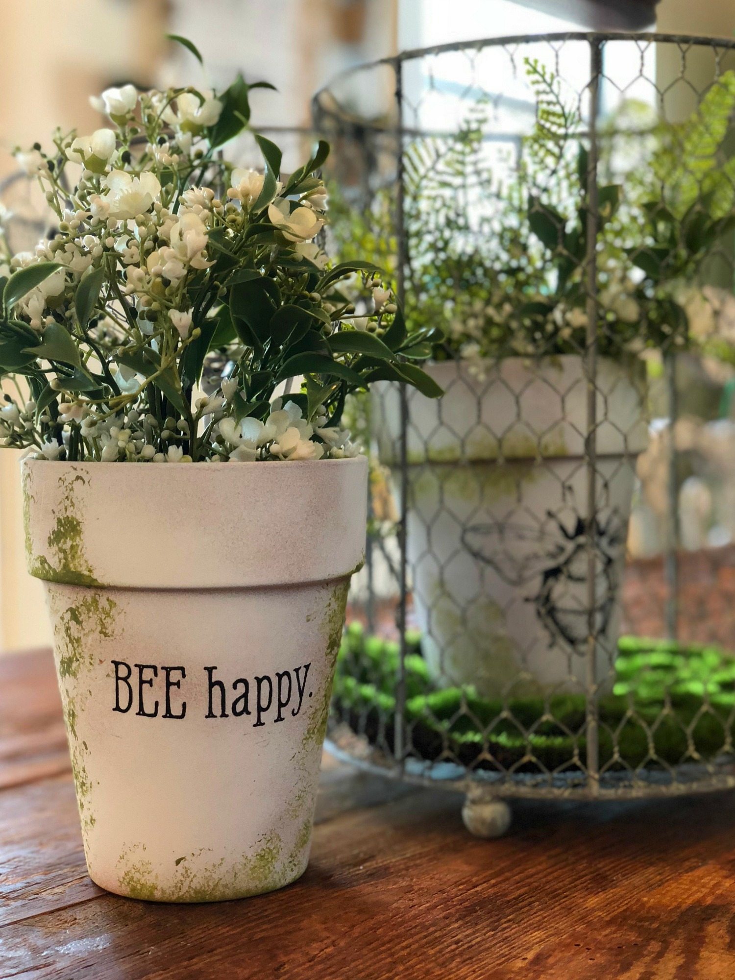 Bee inspired clay pots