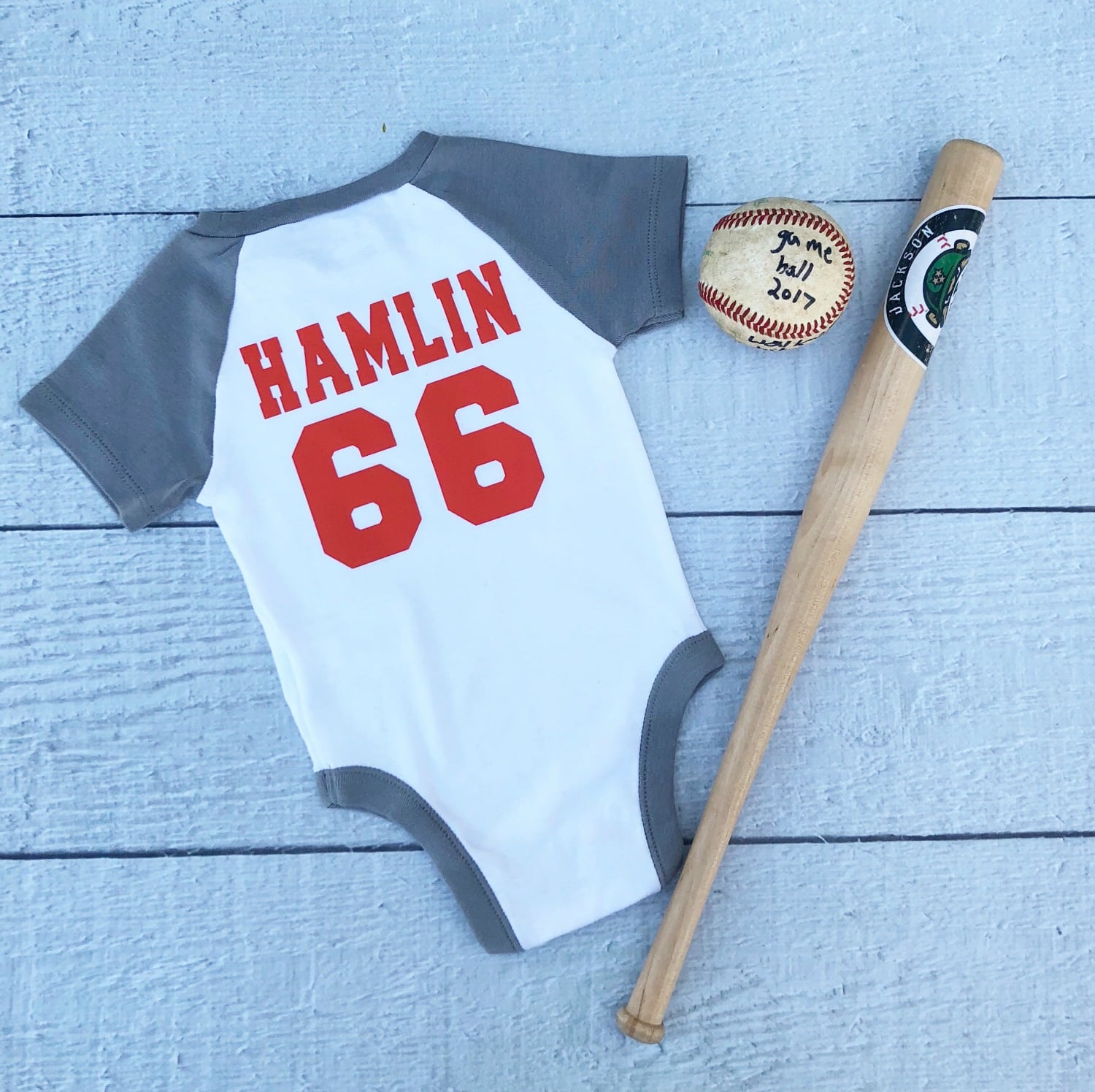 Heat Transfer Vinyl Baseball Baby Bodysuit