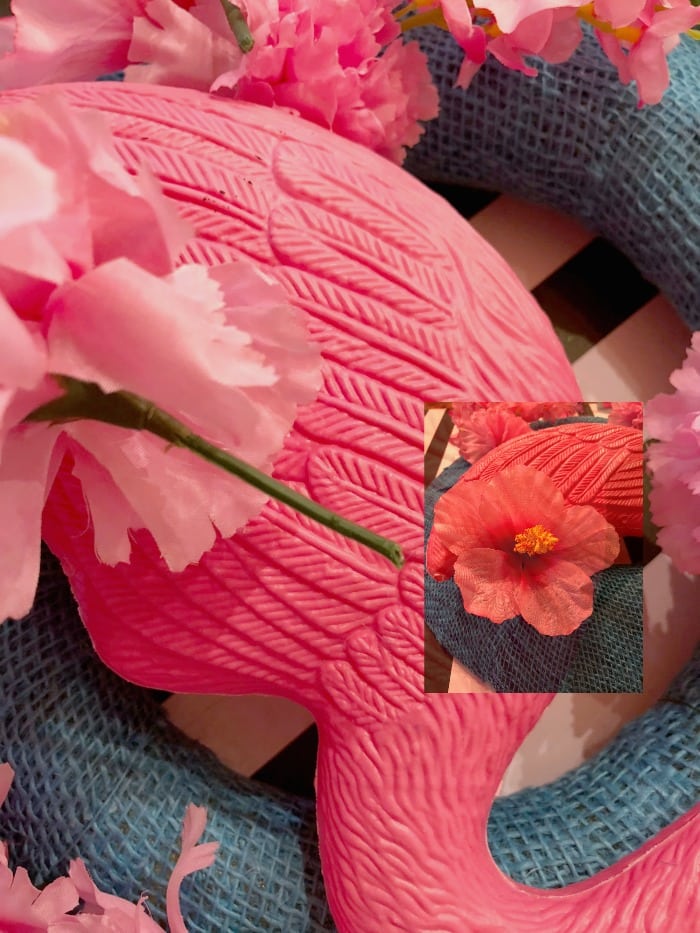 Cut flowers for wreath
