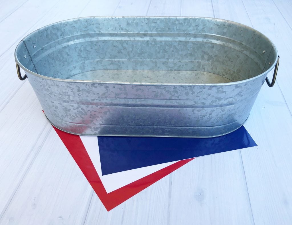 Galvanized Tub Patriotic idea