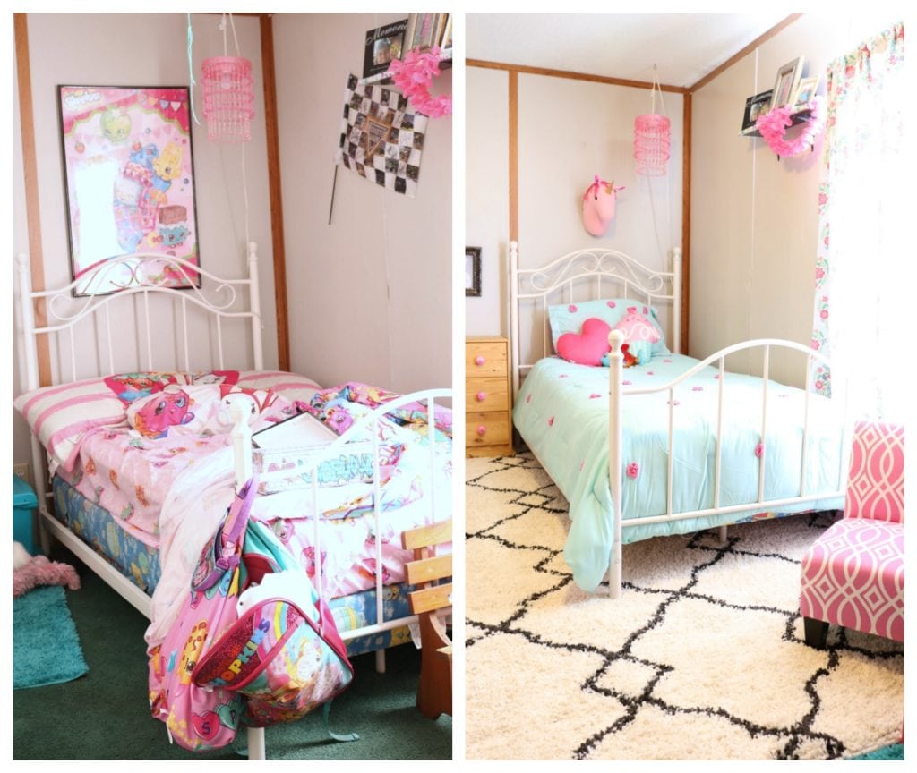 Before and after girls room