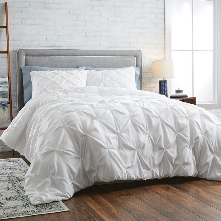 Pintuck-Comforter - Affordable White Bedding Ideas