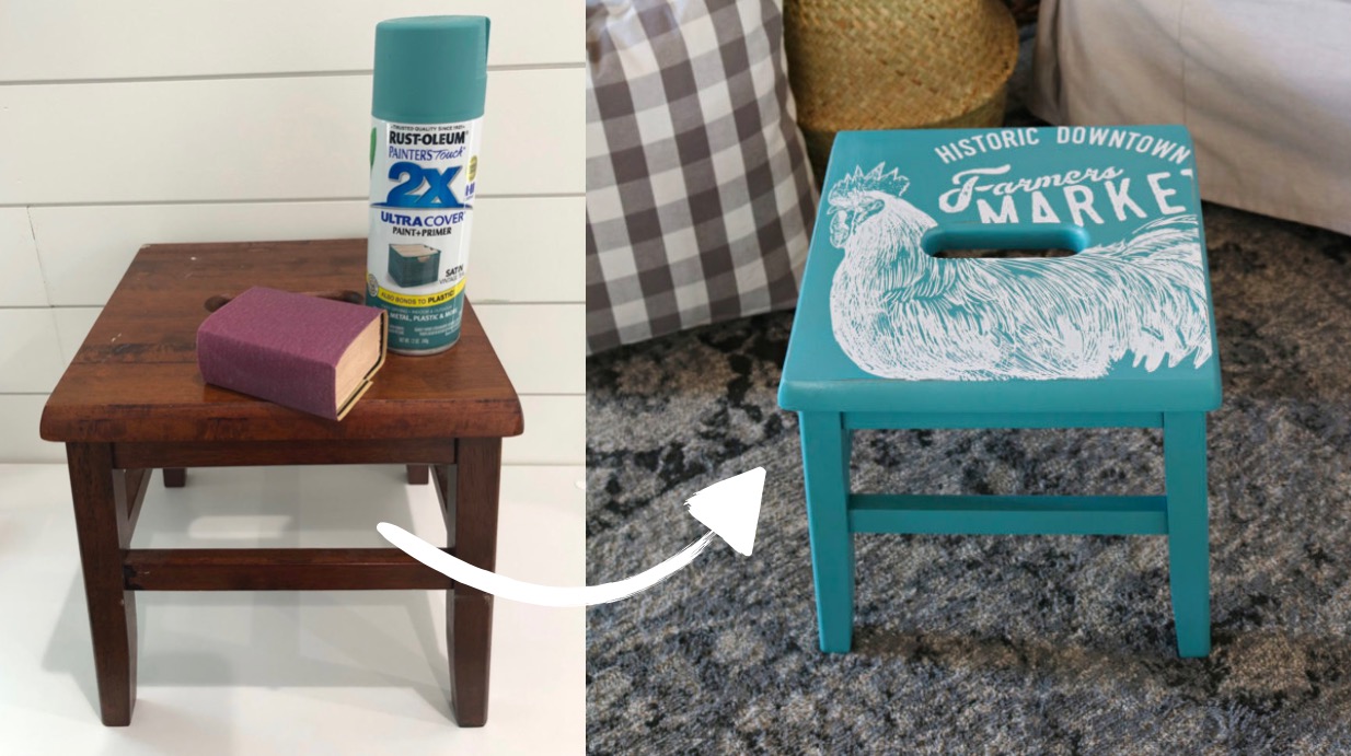 Wooden Step Stool Makeover
