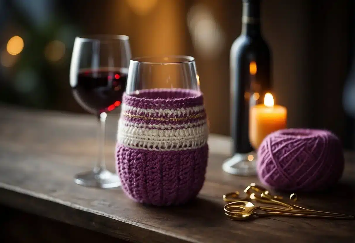 Wine Glass Cozy Crochet Pattern Ideas for DIY Enthusiasts and Home Decor Aficionados