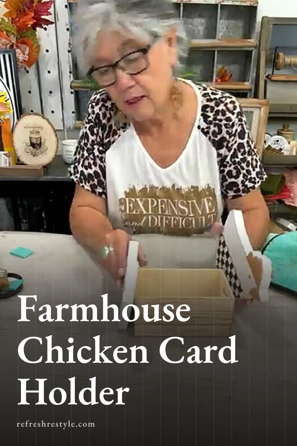 Chalk Couture Chicken Recipe Card Holder DIY