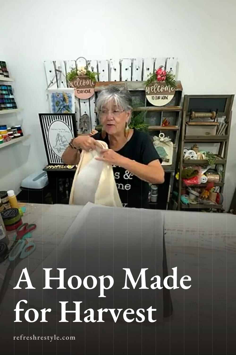 Chalk Couture Heat Transfer Fall Embroidery Hoop