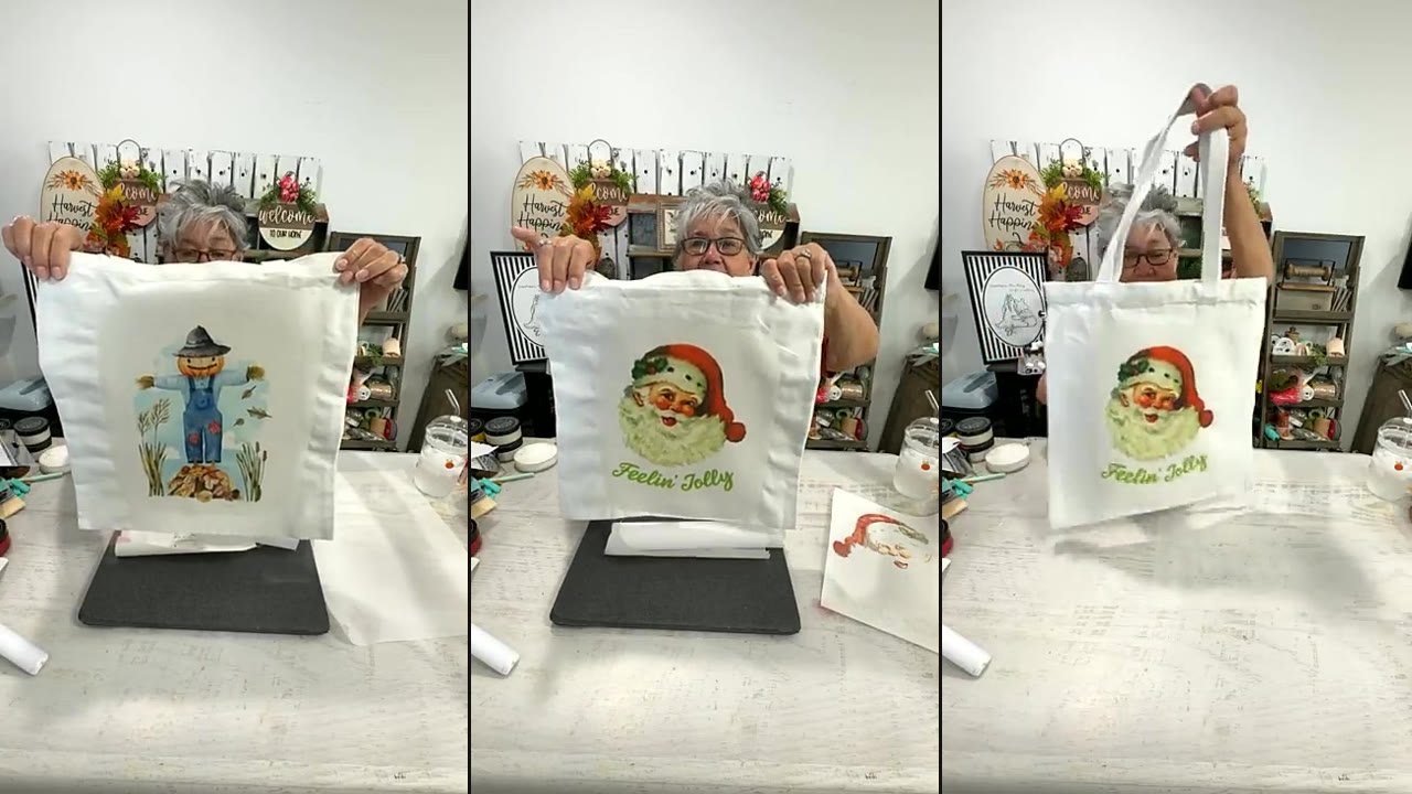 Chalk Couture Heat Transfer Tote Bags for Two Seasons