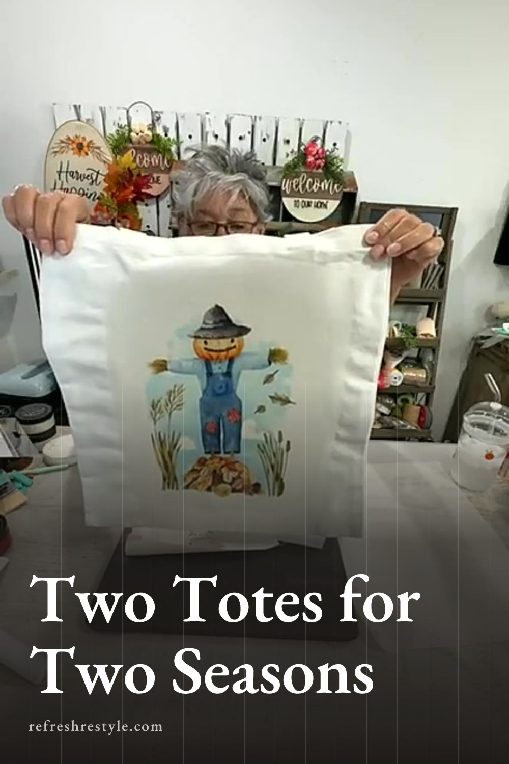 Chalk Couture Heat Transfer Tote Bags for Two Seasons