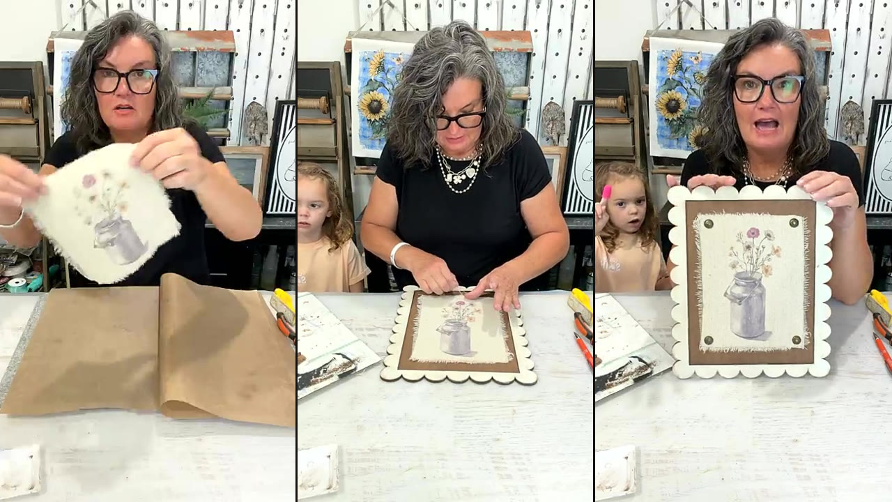 Chalk Couture Heat Transfers on Drop Cloth