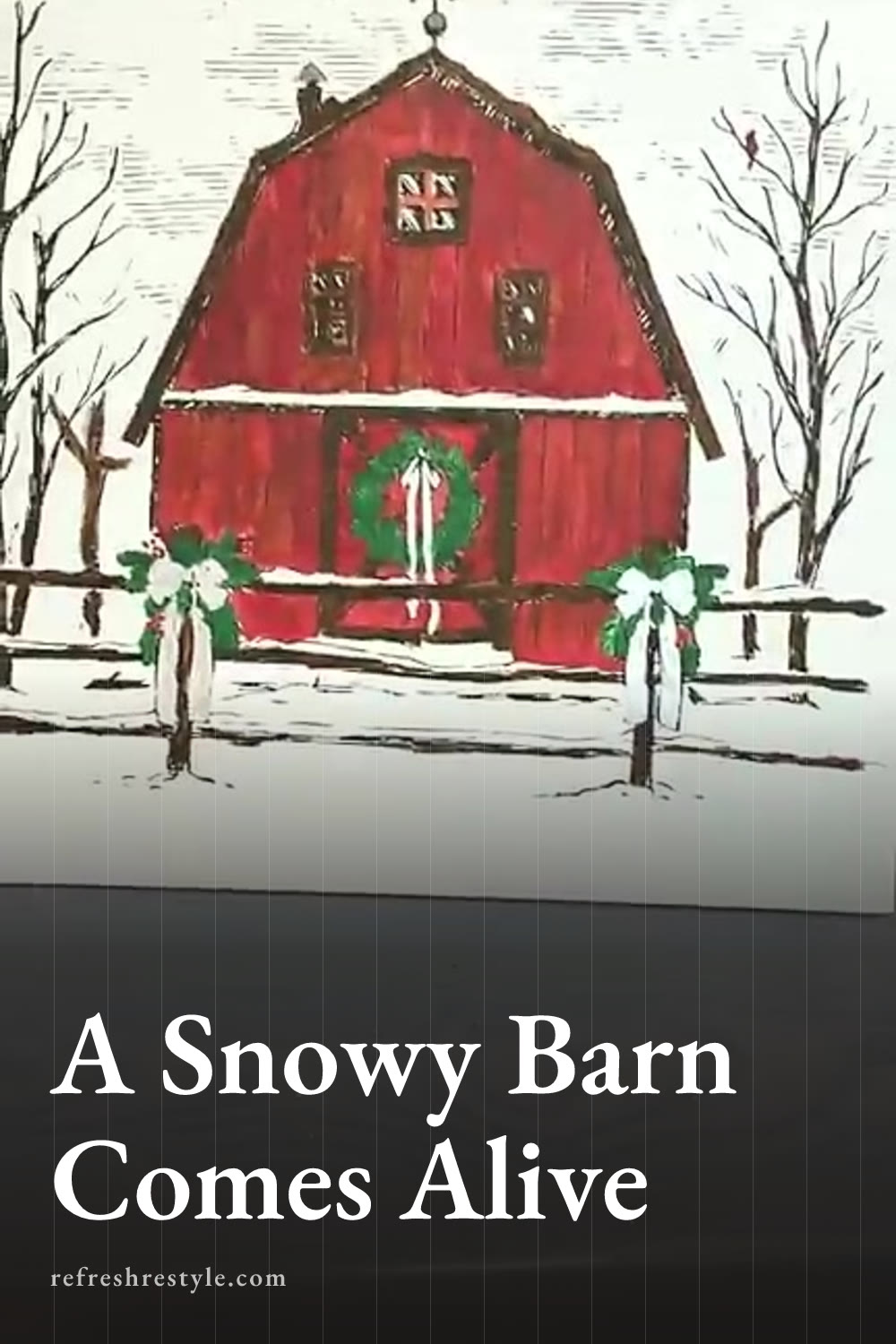 Chalk Couture Barn Project With Textured Snow