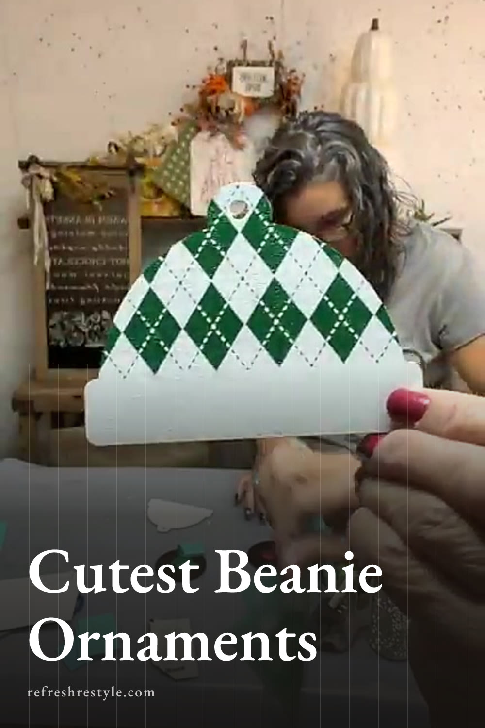 Chalk Couture Beanie Ornaments With Winter Patterns