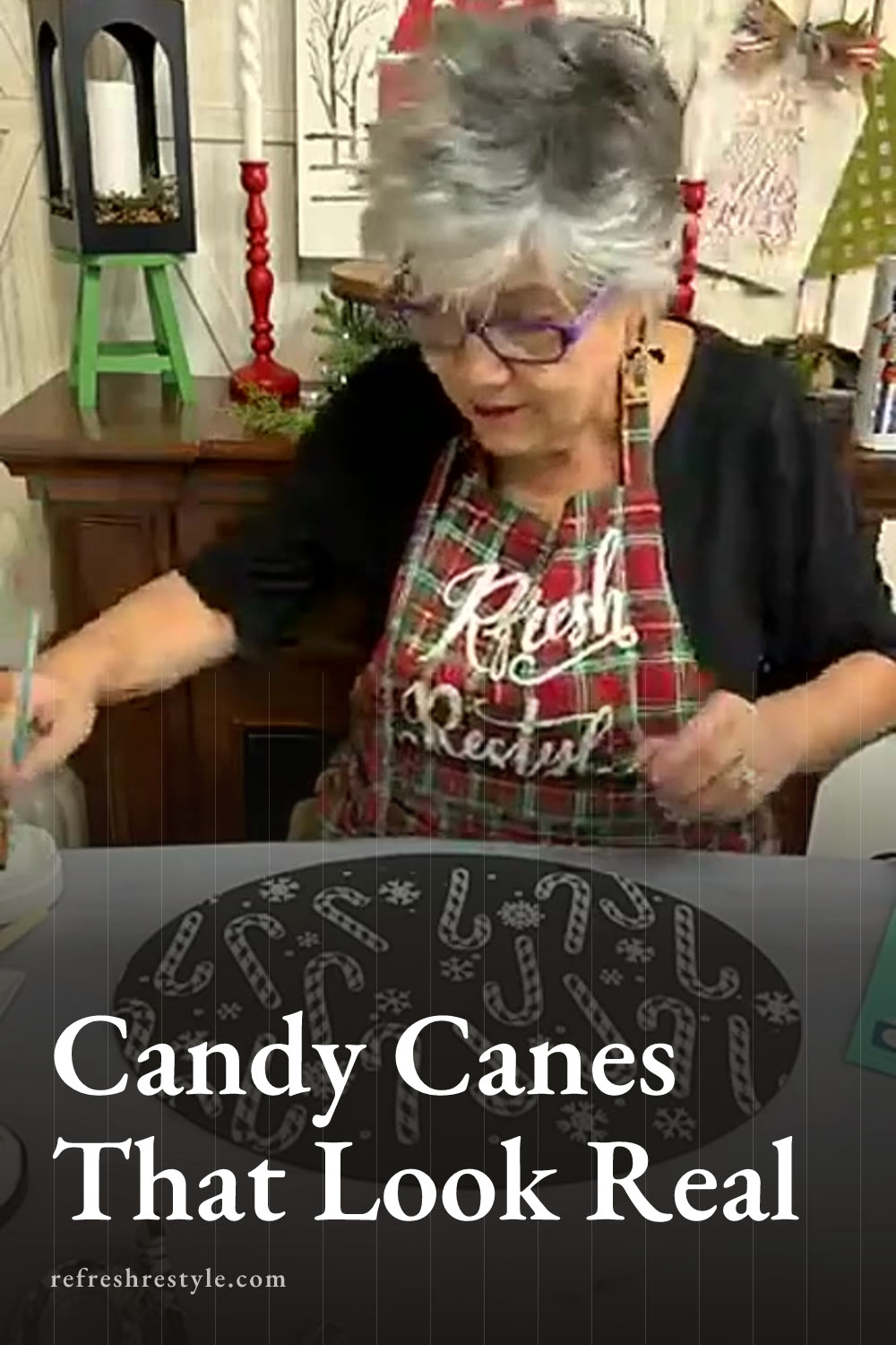 Chalk Couture Candy Cane Christmas Sign