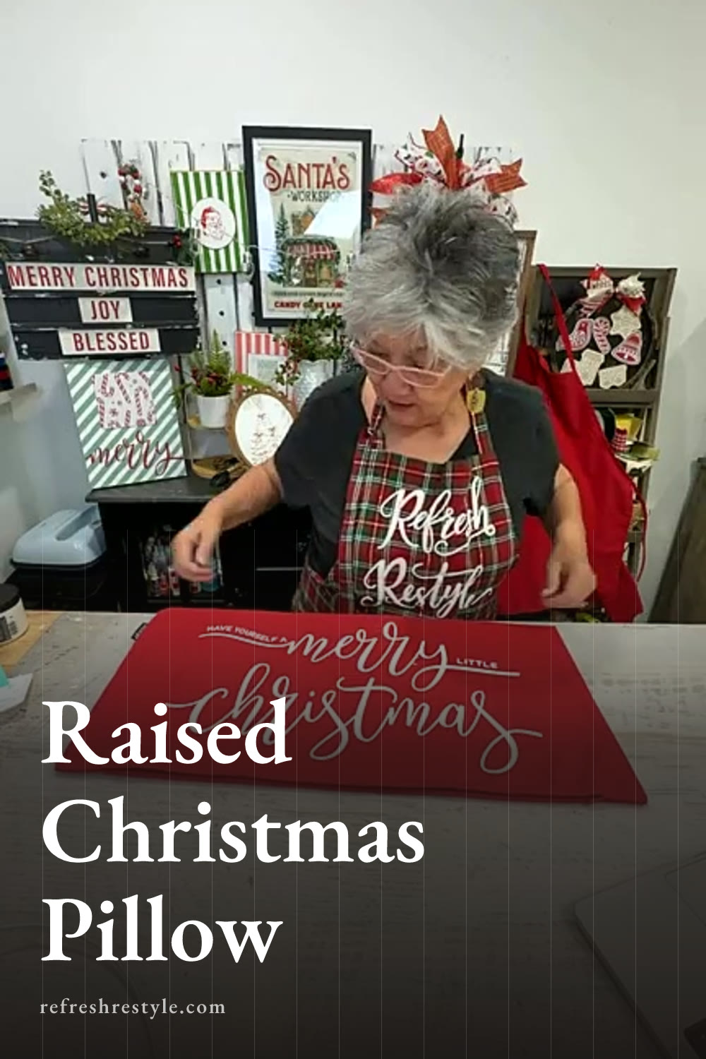 Chalk Couture Permanent Ink Christmas Pillow