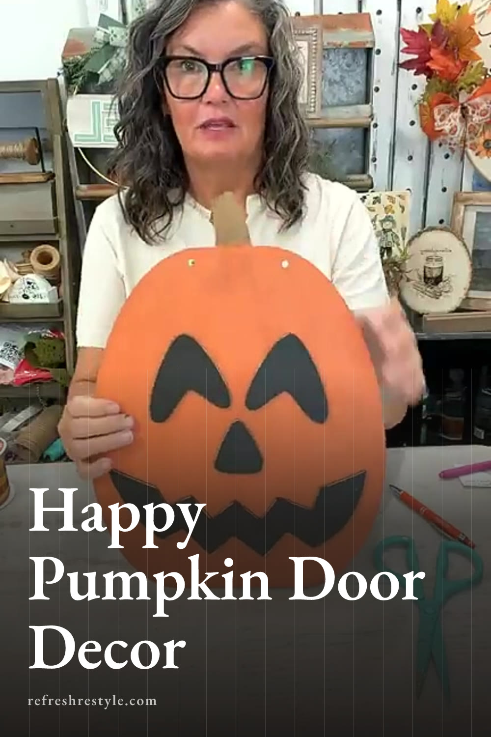 DIY Happy Jack O Lantern Wood Pumpkin