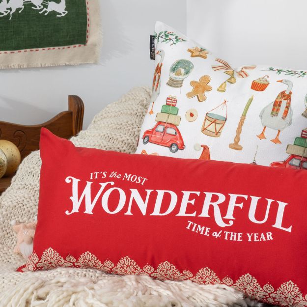 Lumbar Pillow Cover (Cherry, 12” x 24”)